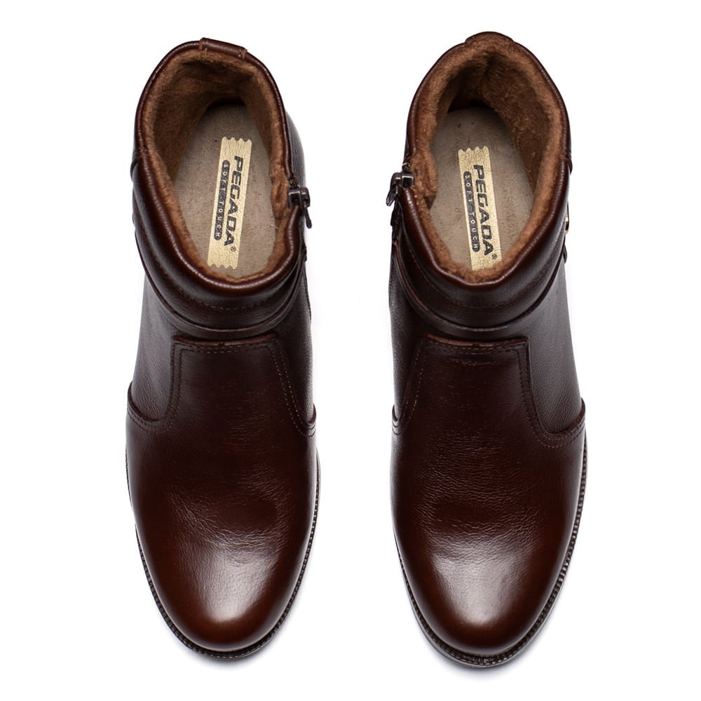 Bota Feminina Pegada Frontier Couro Marrom Pinhão Marrom 4