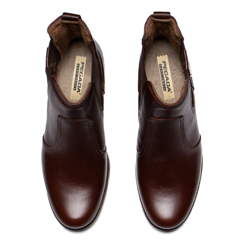 Bota Feminina Pegada Frontier Couro Marrom Pinhão Marrom 4