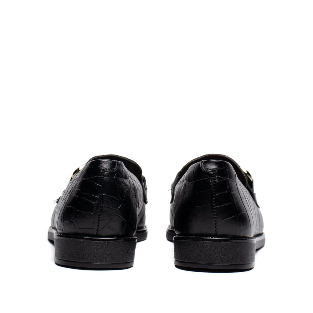 Mocassim Feminino Beira Rio Napa Croco Preto Preto 3