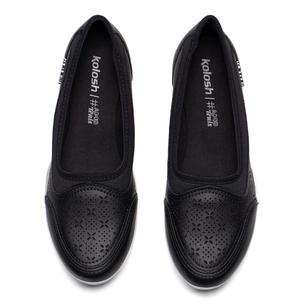 Sapatilha Feminina Kolosh Slip On Preto Preto 4