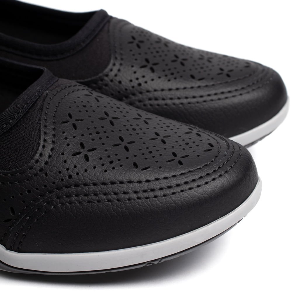 Sapatilha Feminina Kolosh Slip On Preto Preto 5