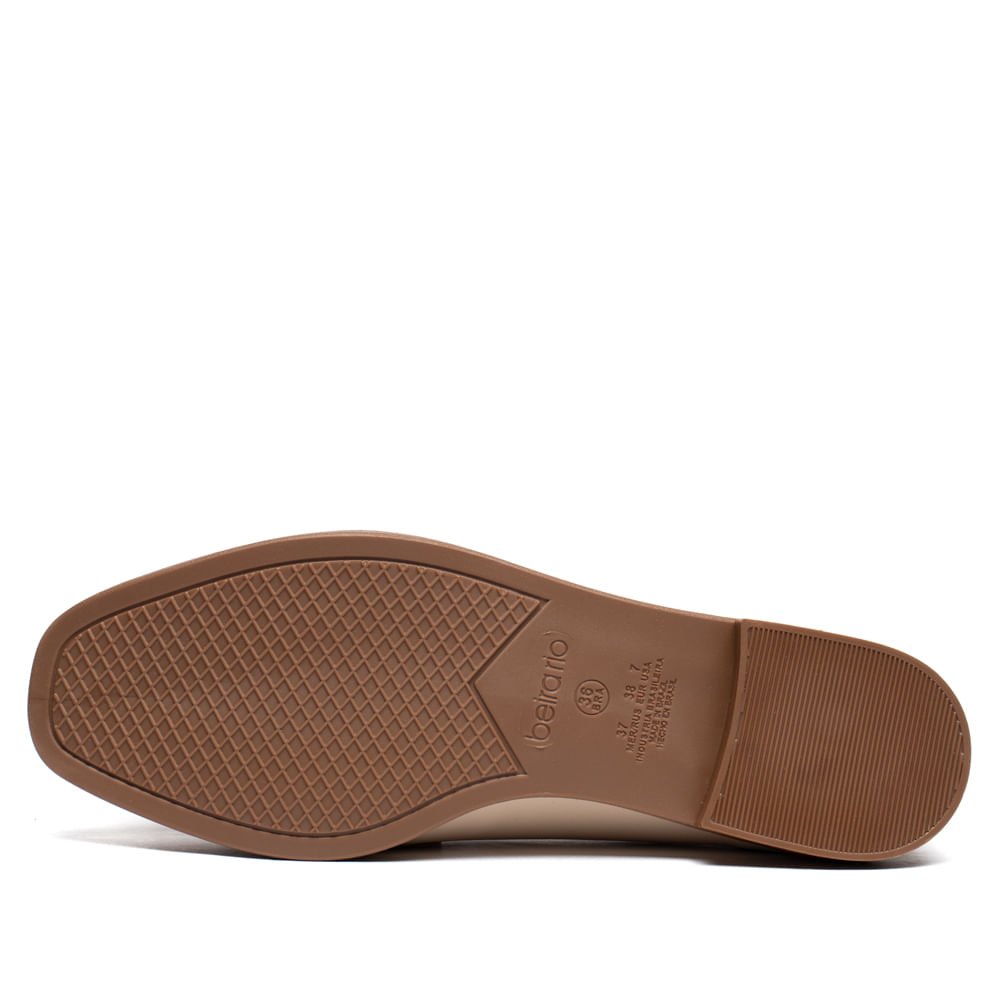 Mocassim Feminino Beira Rio Napa Turim Creme/Dourado Bege 2