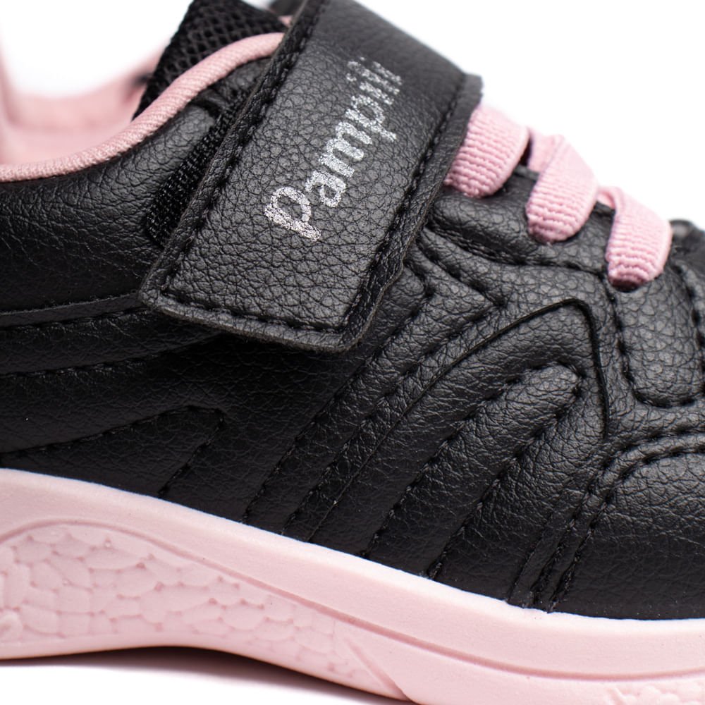 Tênis Infantil Pampili Escolar Preto/Rosa Preto/Rosa 6