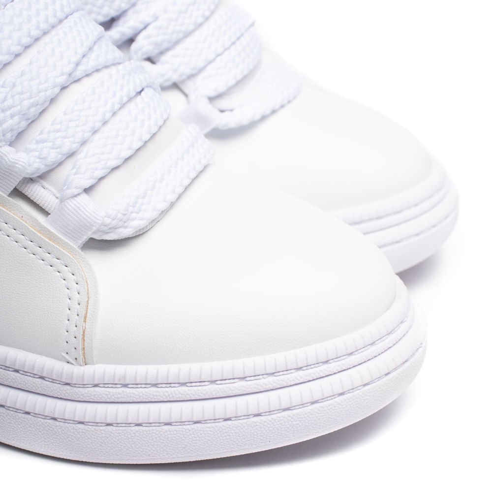Tênis Feminino Moleca Urbano Napa Turim Branco/Bege Branco 5