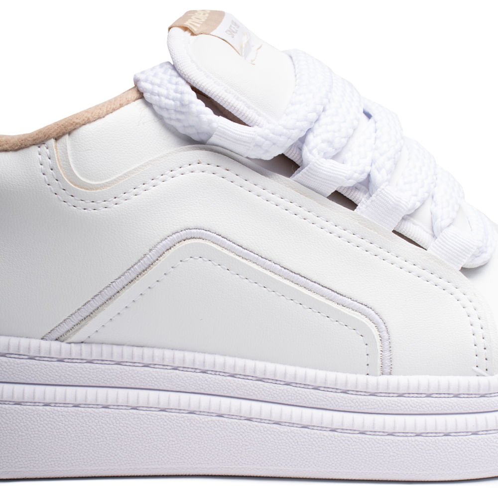Tênis Feminino Moleca Urbano Napa Turim Branco/Bege Branco 6