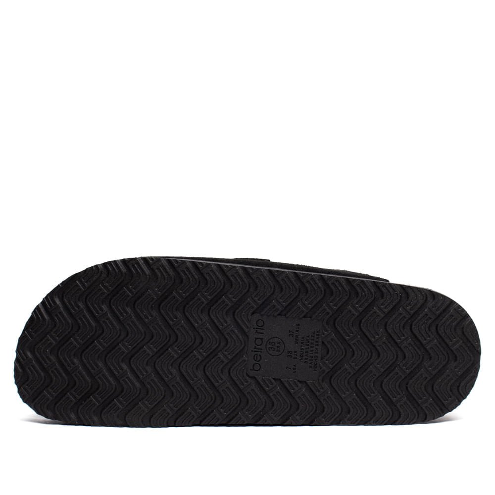 Mule Feminino Beira Rio Camurção Fivela Casual Preto Preto 2