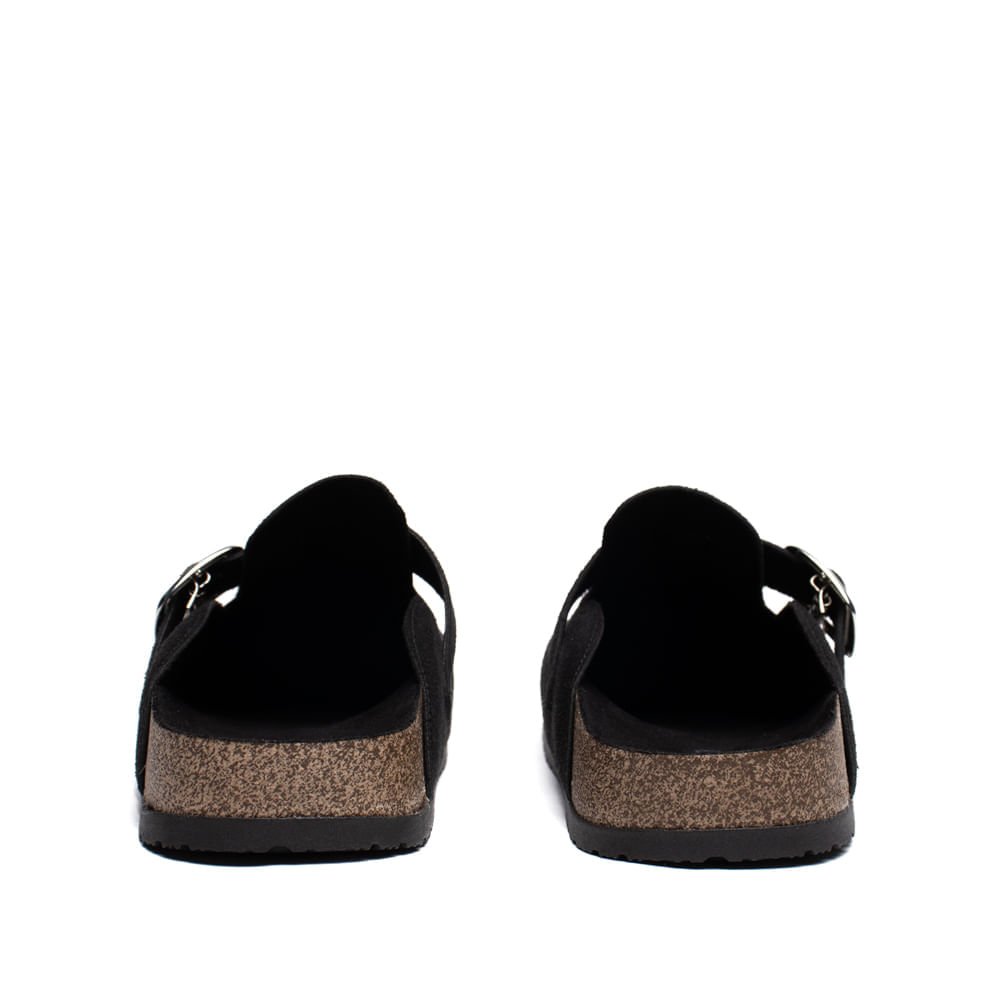 Mule Feminino Beira Rio Camurção Fivela Casual Preto Preto 3