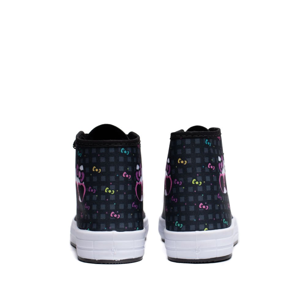 Tênis Infantil Winipeg Cat Laços Preto/Rosa Preto 3