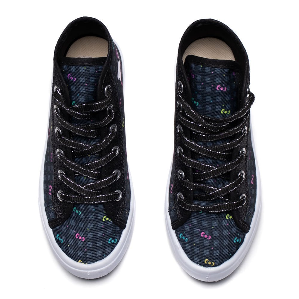 Tênis Infantil Winipeg Cat Laços Preto/Rosa Preto 4