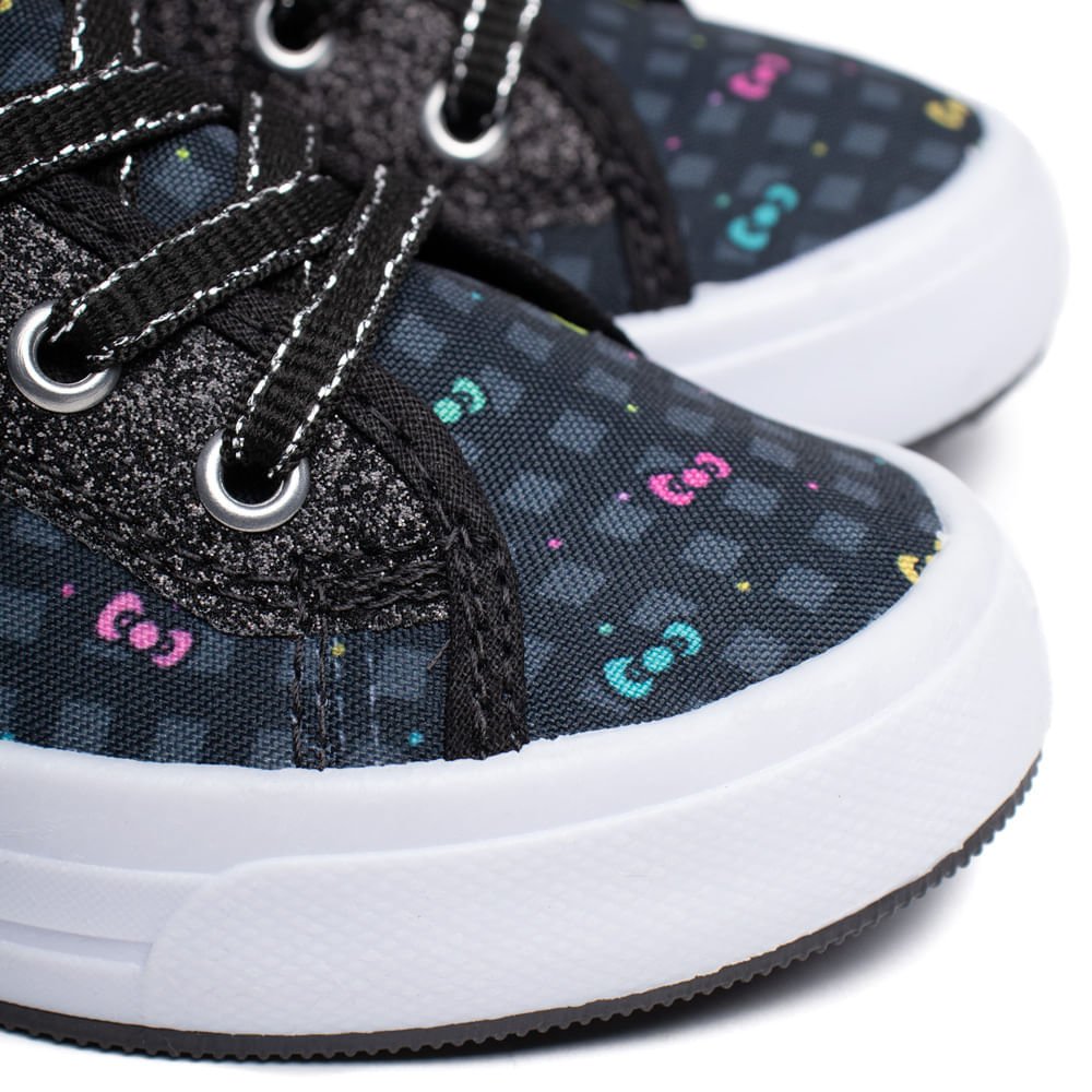 Tênis Infantil Winipeg Cat Laços Preto/Rosa Preto 5