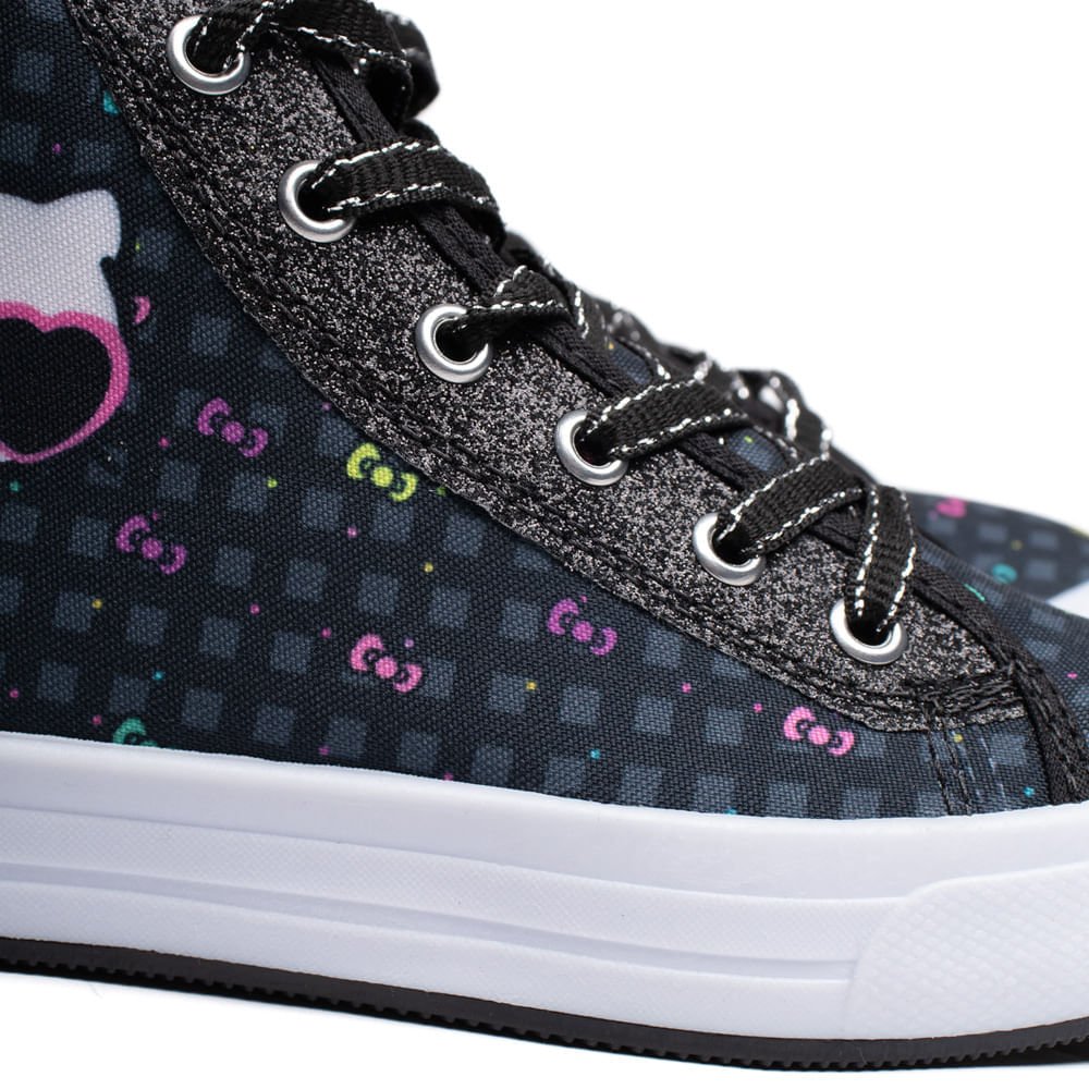 Tênis Infantil Winipeg Cat Laços Preto/Rosa Preto 6