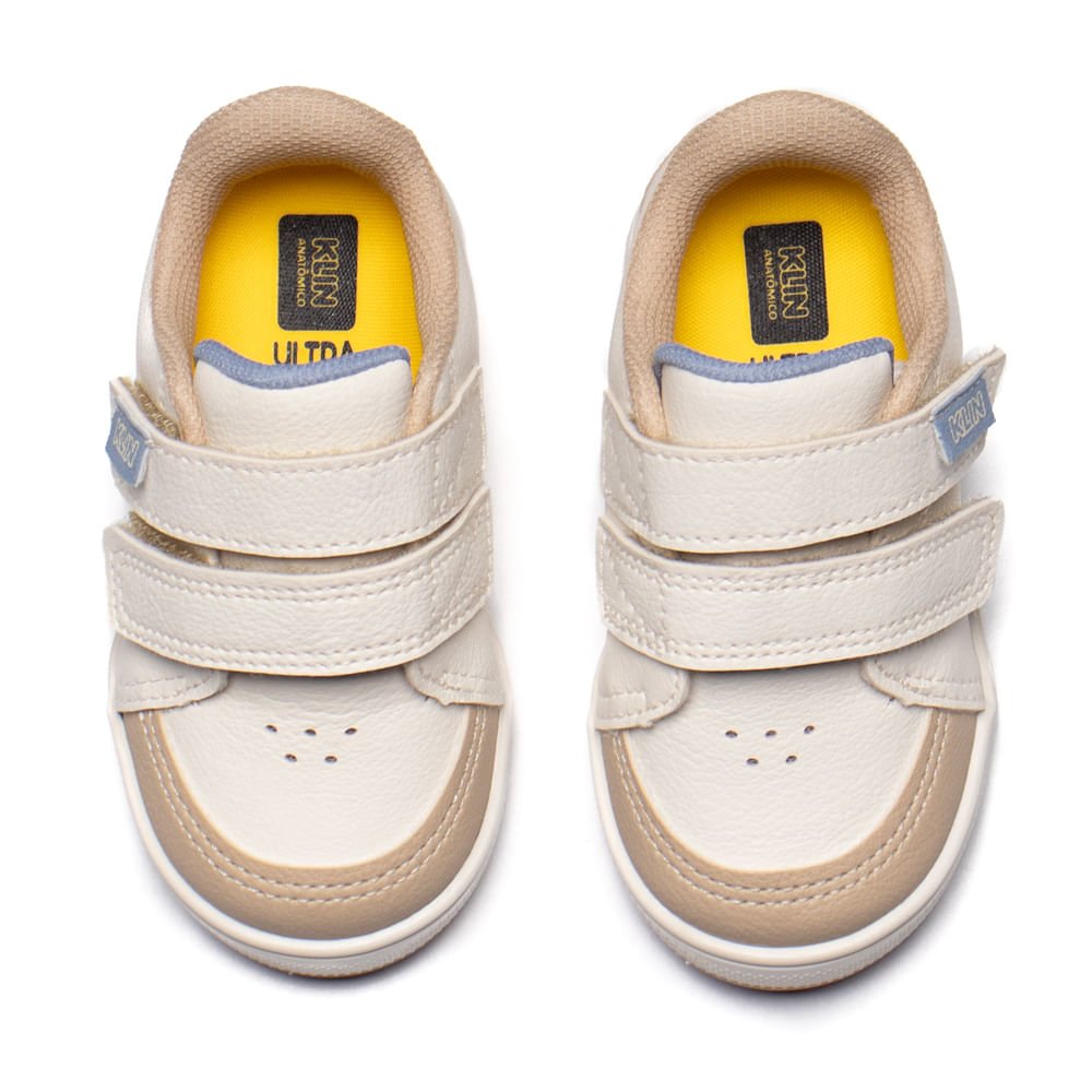 Tênis Infantil Klin Flyer Baby Tiras Aderentes Off White Off White 4