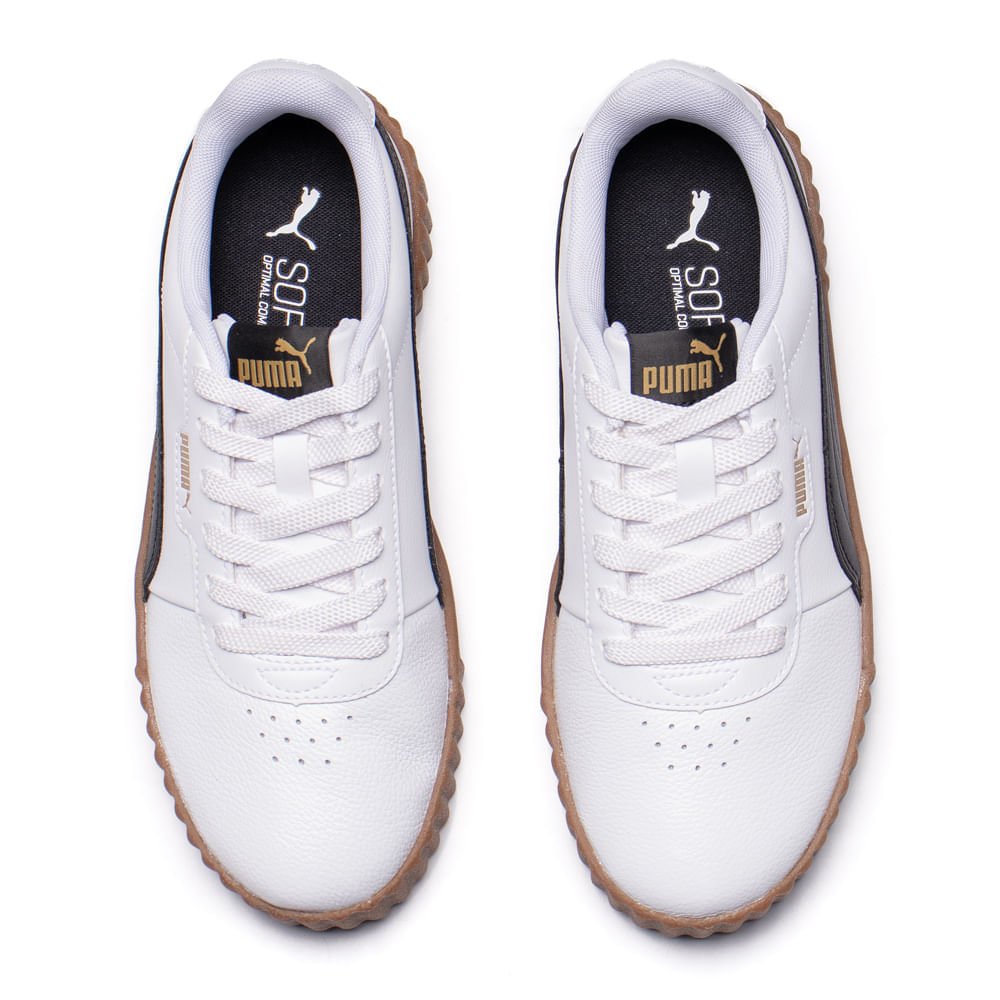 Tênis Feminino Puma Carina Casual Branco/Marrom Branco 4