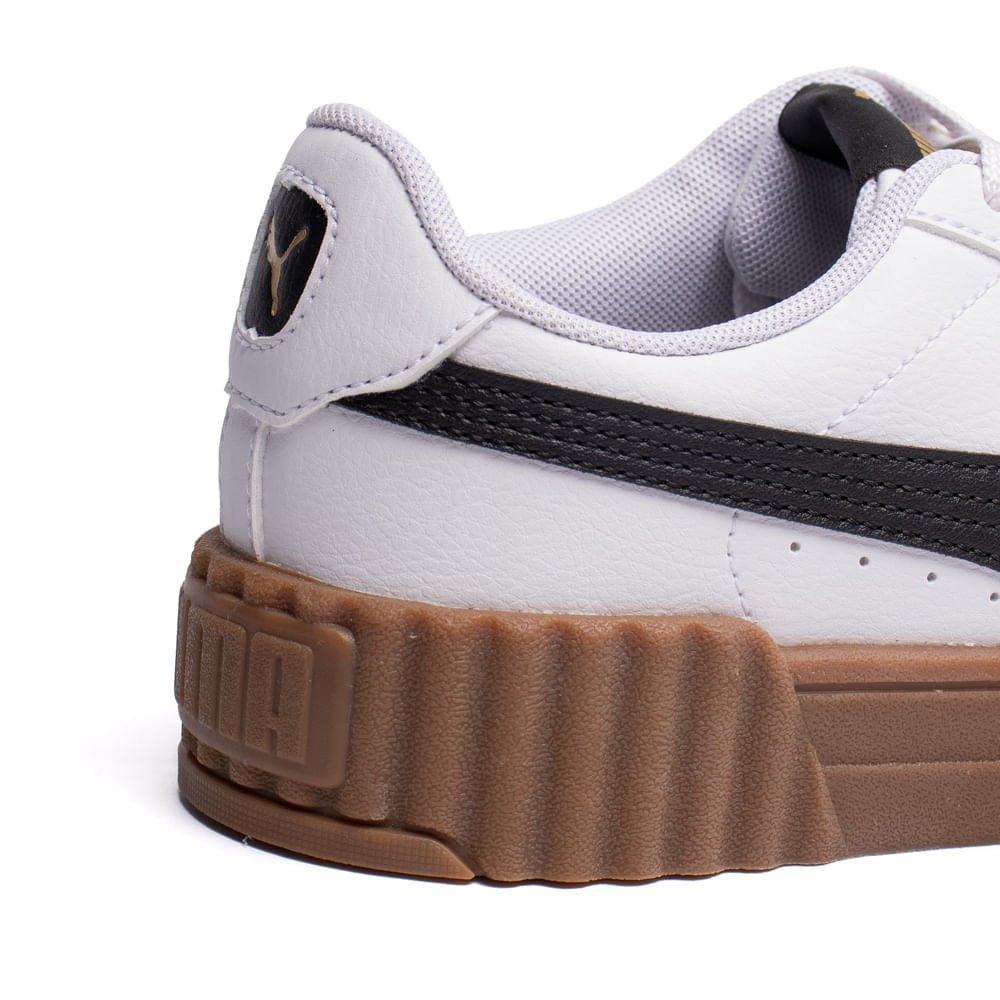 Tênis Feminino Puma Carina Casual Branco/Marrom Branco 6