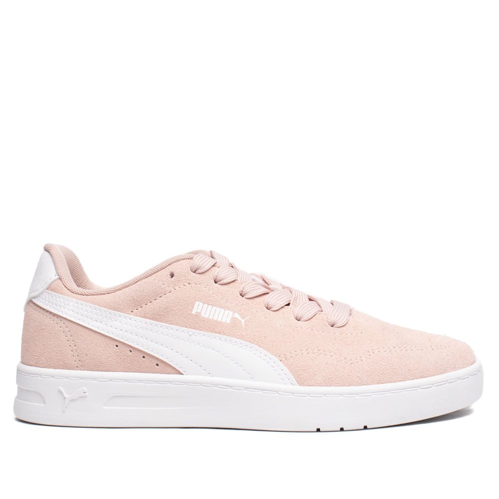 Tênis Feminino Court Lally Suede Rosa Claro