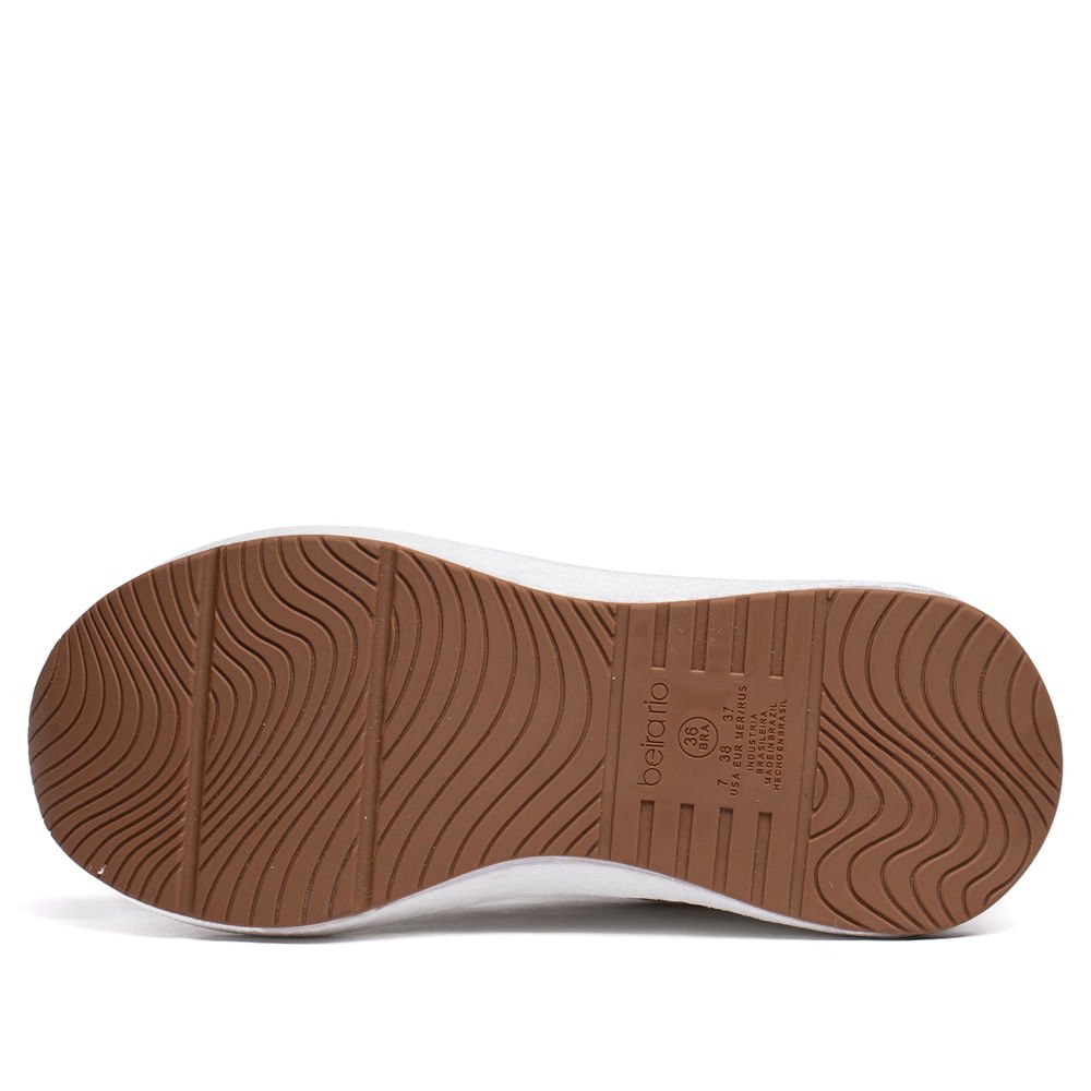 Tênis Feminino Beira Rio Napa Turim Branco/Dourado Branco 2