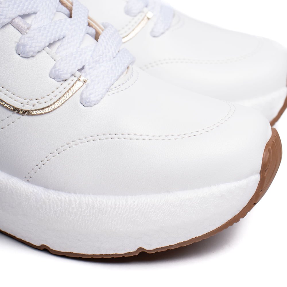 Tênis Feminino Beira Rio Napa Turim Branco/Dourado Branco 5