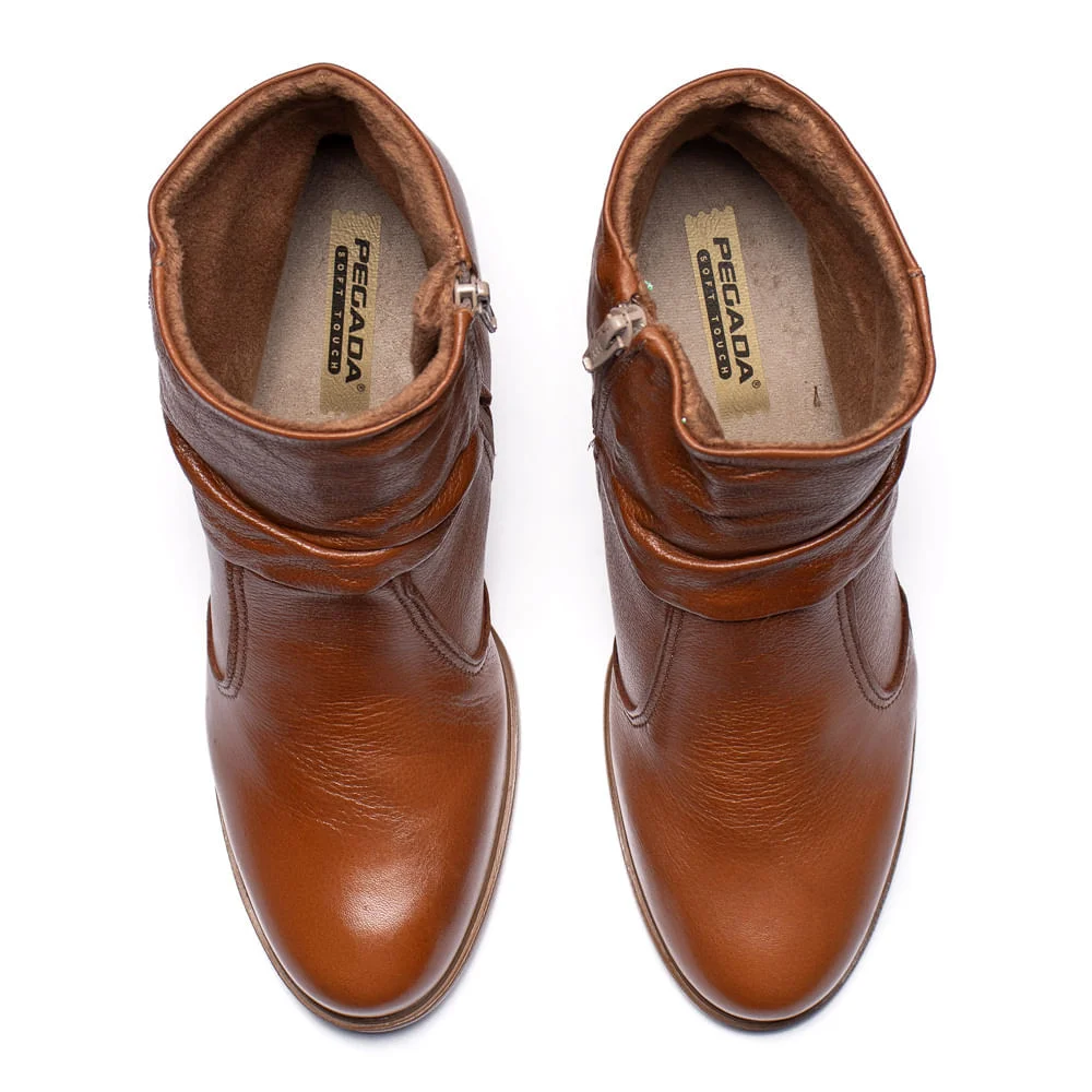Bota Feminina Pegada Nature Couro Marrom Marrom 4