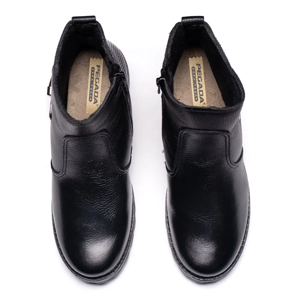 Bota Feminina Pegada Burnished Fivela Preto Preto 4
