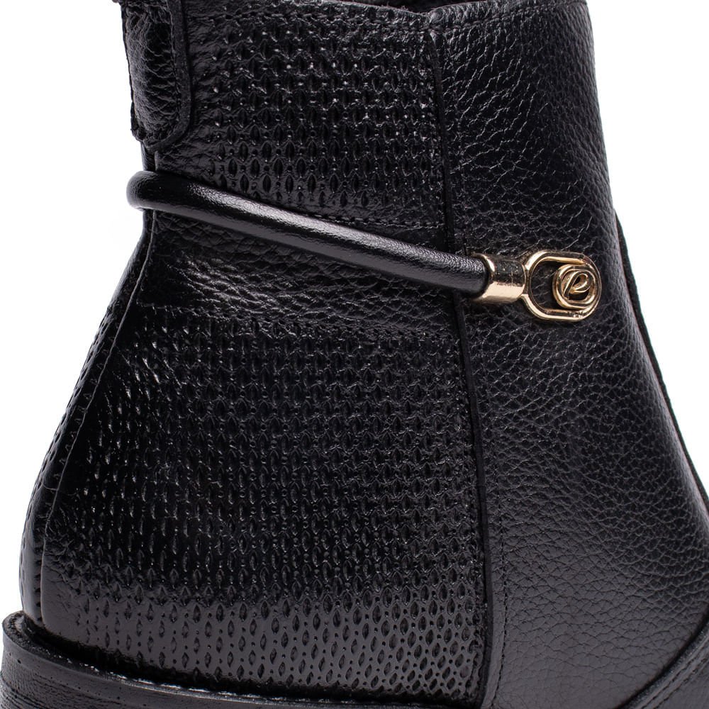 Bota Feminina Pegada Burnished Fivela Preto Preto 6