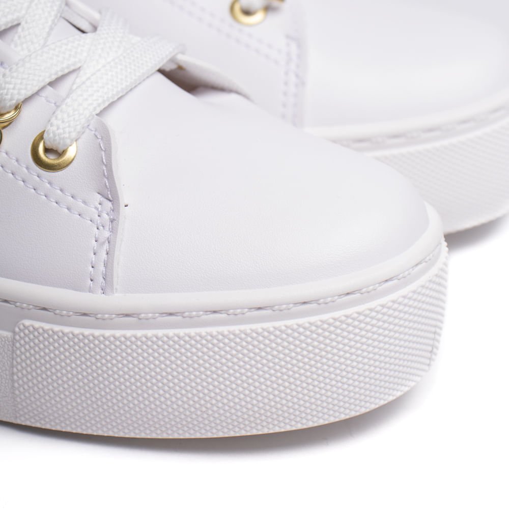Tênis Feminino Moleca Napa Sardenha Branco Branco 5