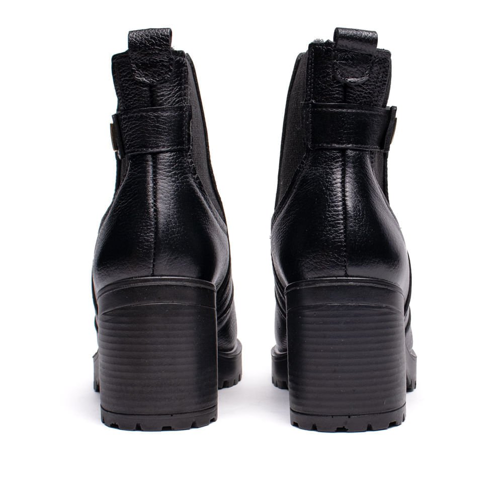 Bota Feminina Pegada Salto Bloco Elástico Preto Preto 3