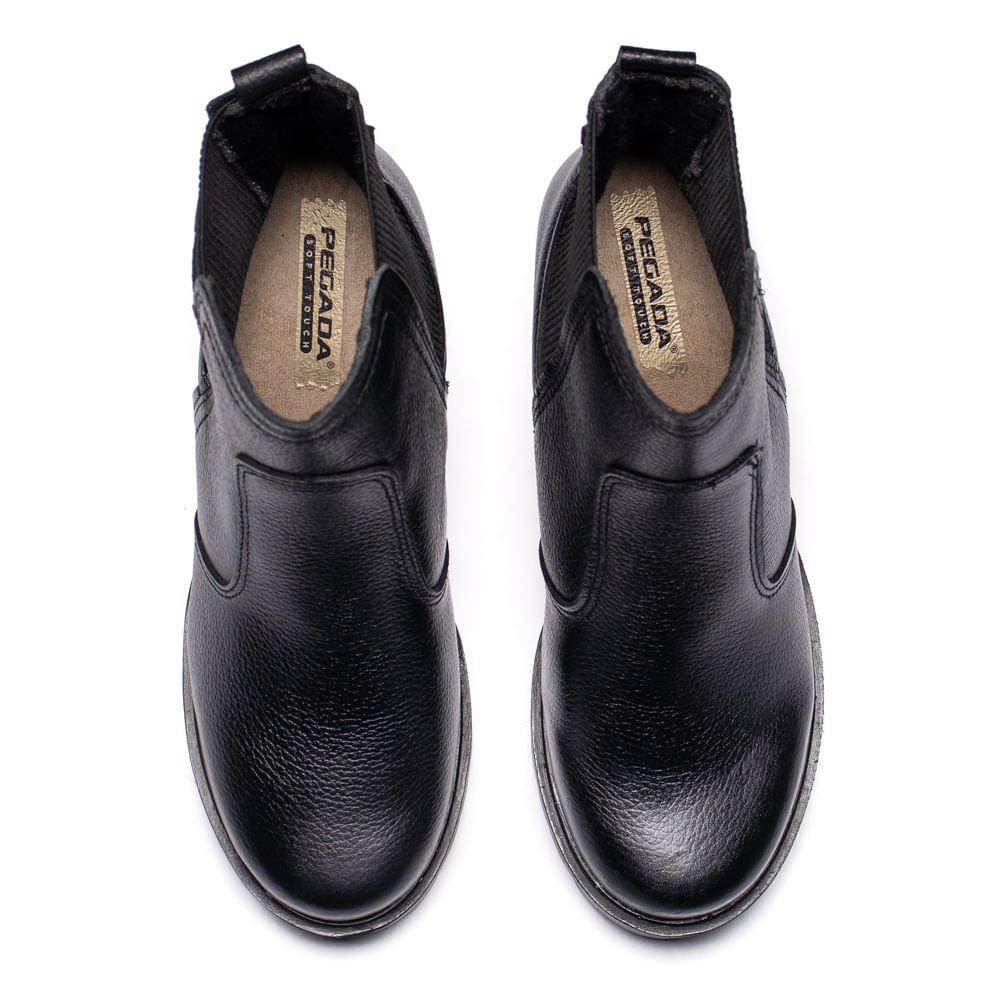 Bota Feminina Pegada Salto Bloco Elástico Preto Preto 4