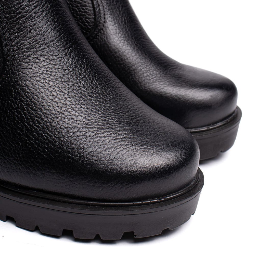 Bota Feminina Pegada Salto Bloco Elástico Preto Preto 5