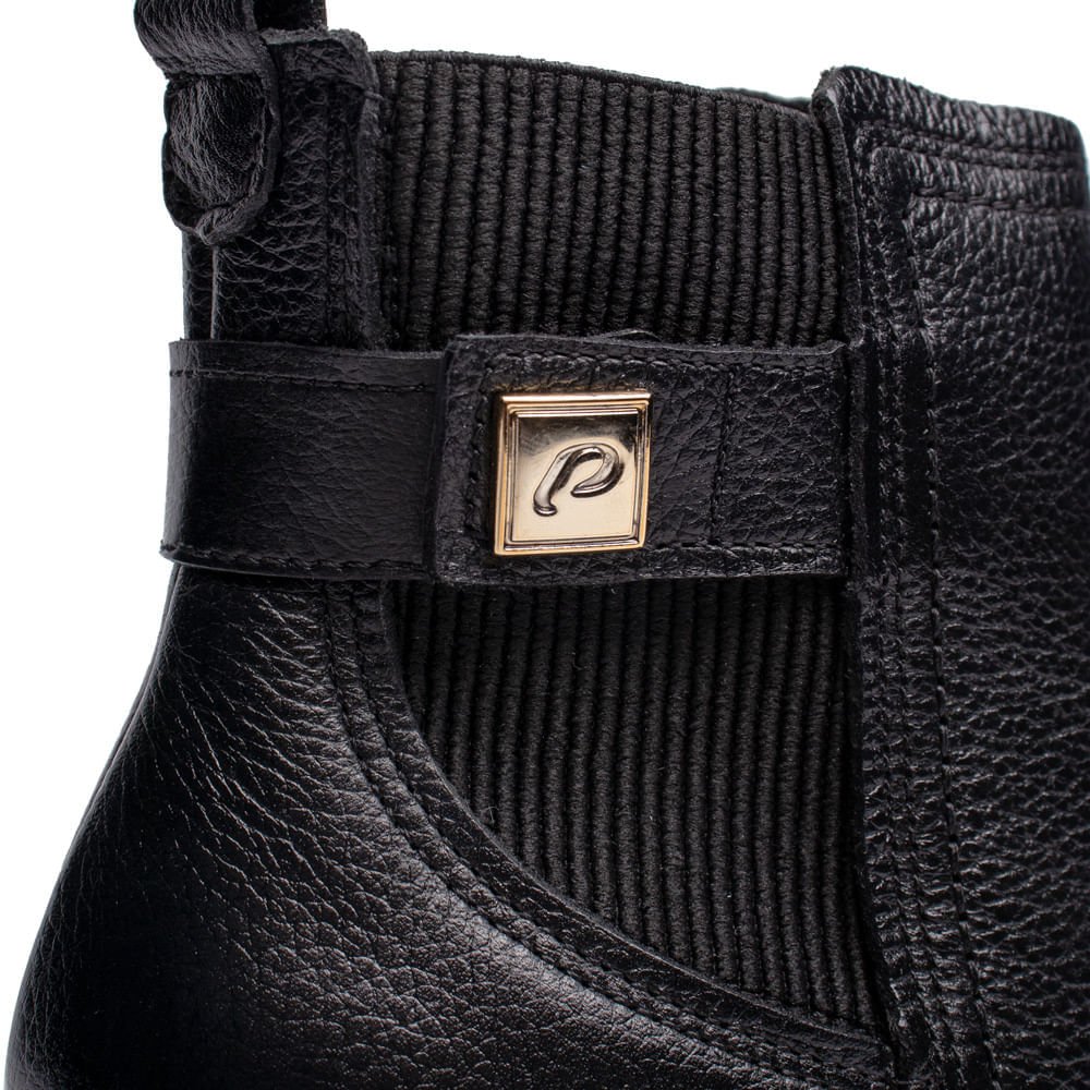 Bota Feminina Pegada Salto Bloco Elástico Preto Preto 6
