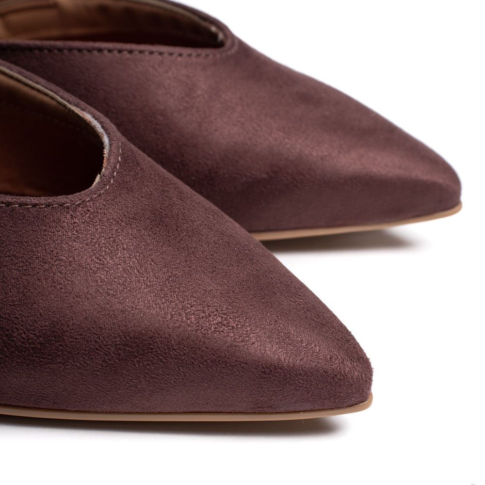 Sapatilha Feminina Vizzano Slingback Camurça Marrom Escuro Marrom 5