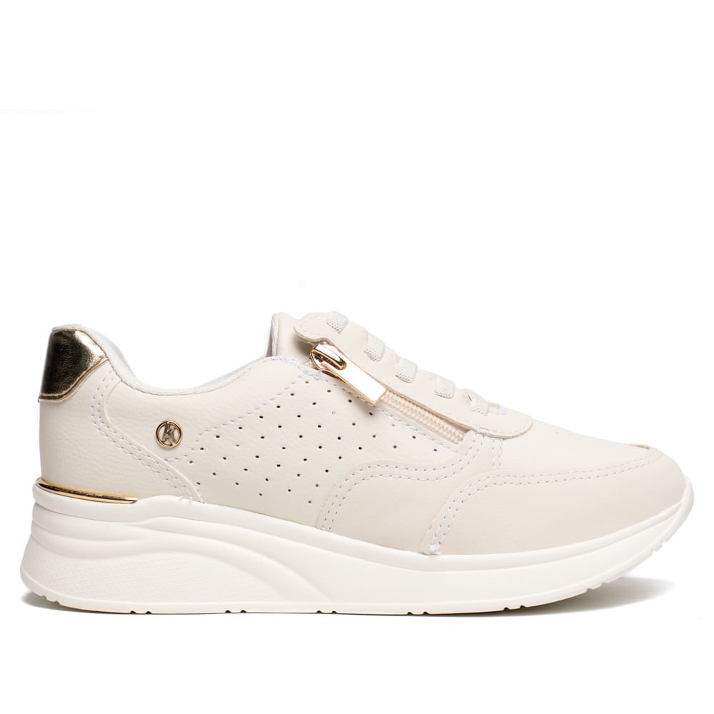 Tênis Feminino Kolosh Cadarço Elástico Creme
