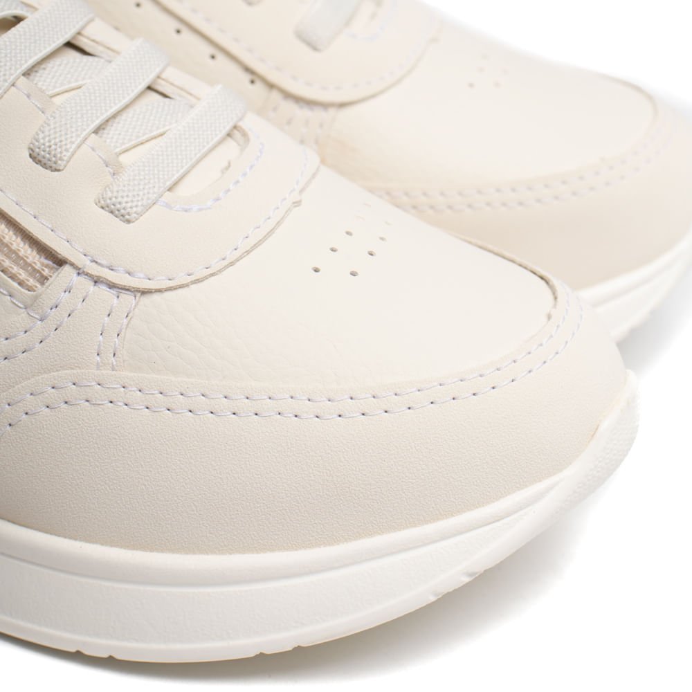 Tênis Feminino Kolosh Cadarço Elástico Creme Bege 4