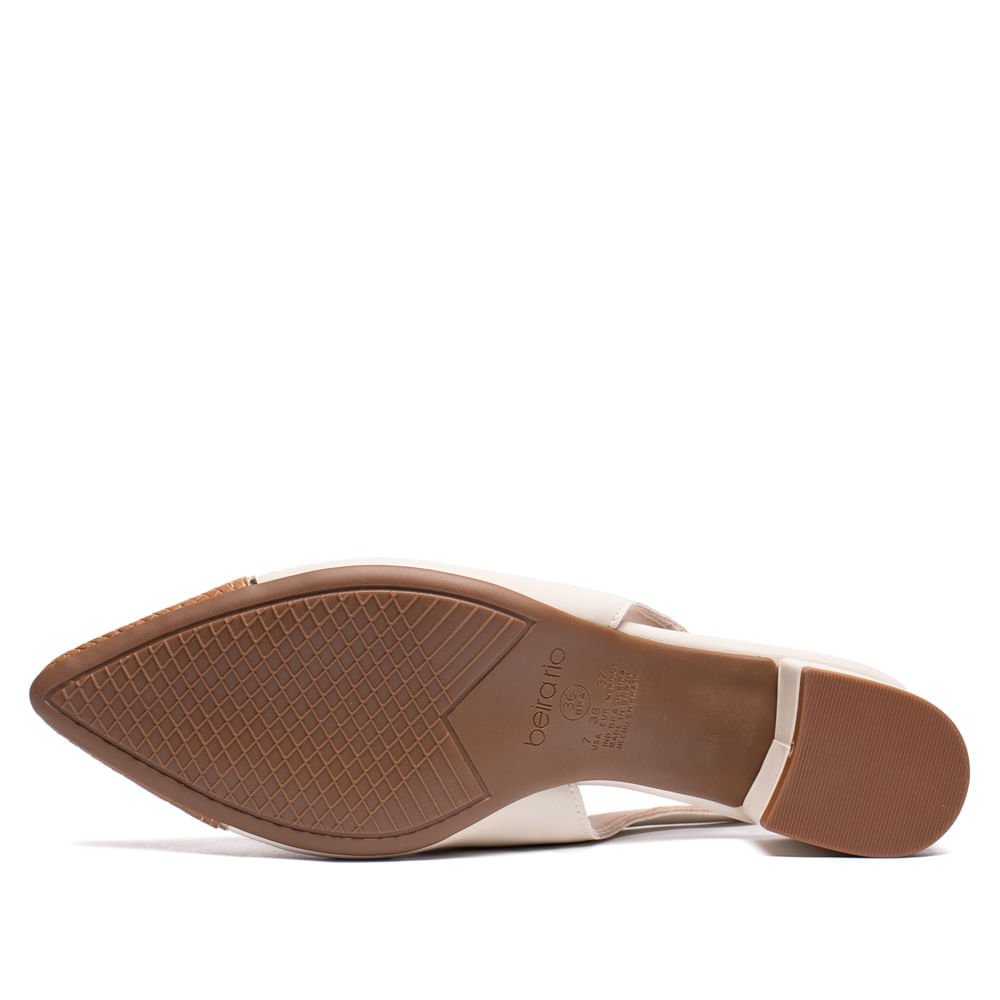 Sapato Feminino Beira Rio Bico Fino Napa Turim Off White Off White 2