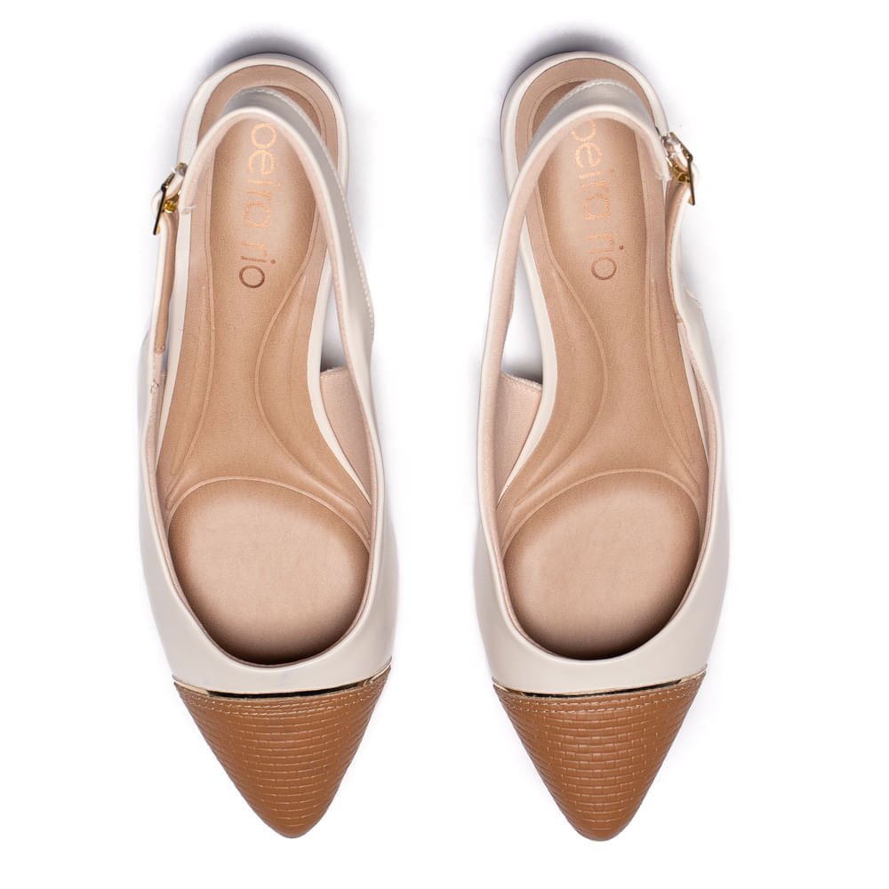 Sapato Feminino Beira Rio Bico Fino Napa Turim Off White Off White 4