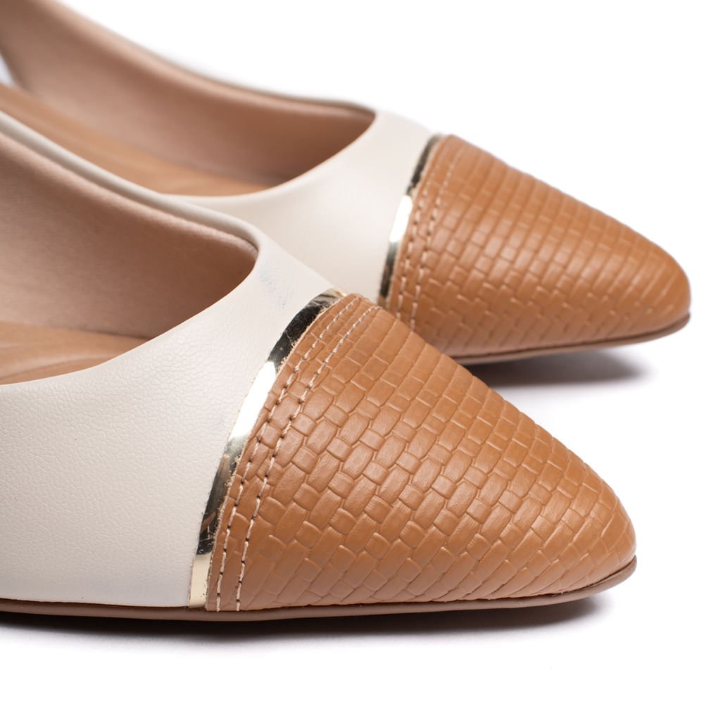 Sapato Feminino Beira Rio Bico Fino Napa Turim Off White Off White 5