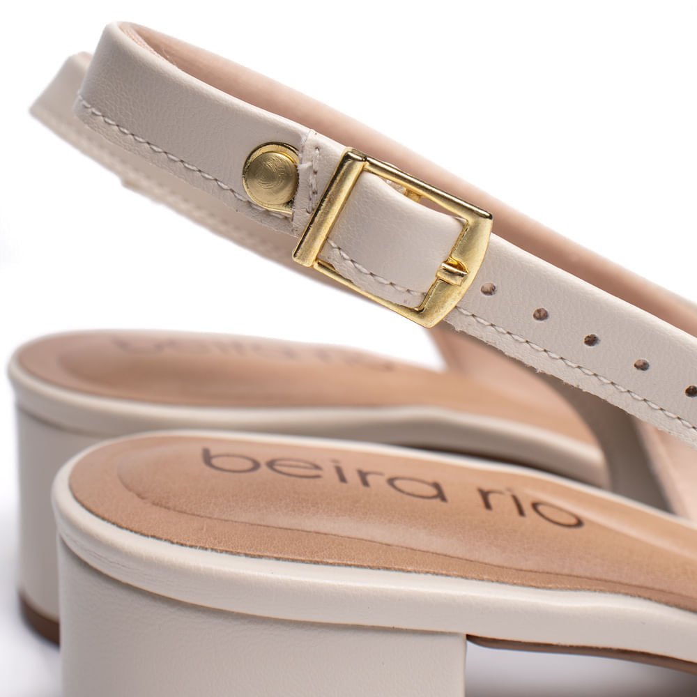 Sapato Feminino Beira Rio Bico Fino Napa Turim Off White Off White 6