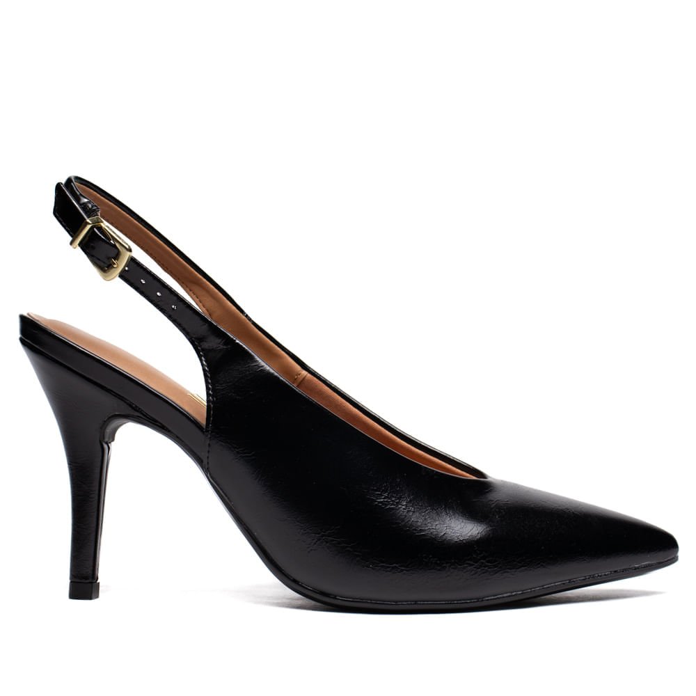 Sapato Scarpin Feminino Vizzano Napa Salto Fino Preto