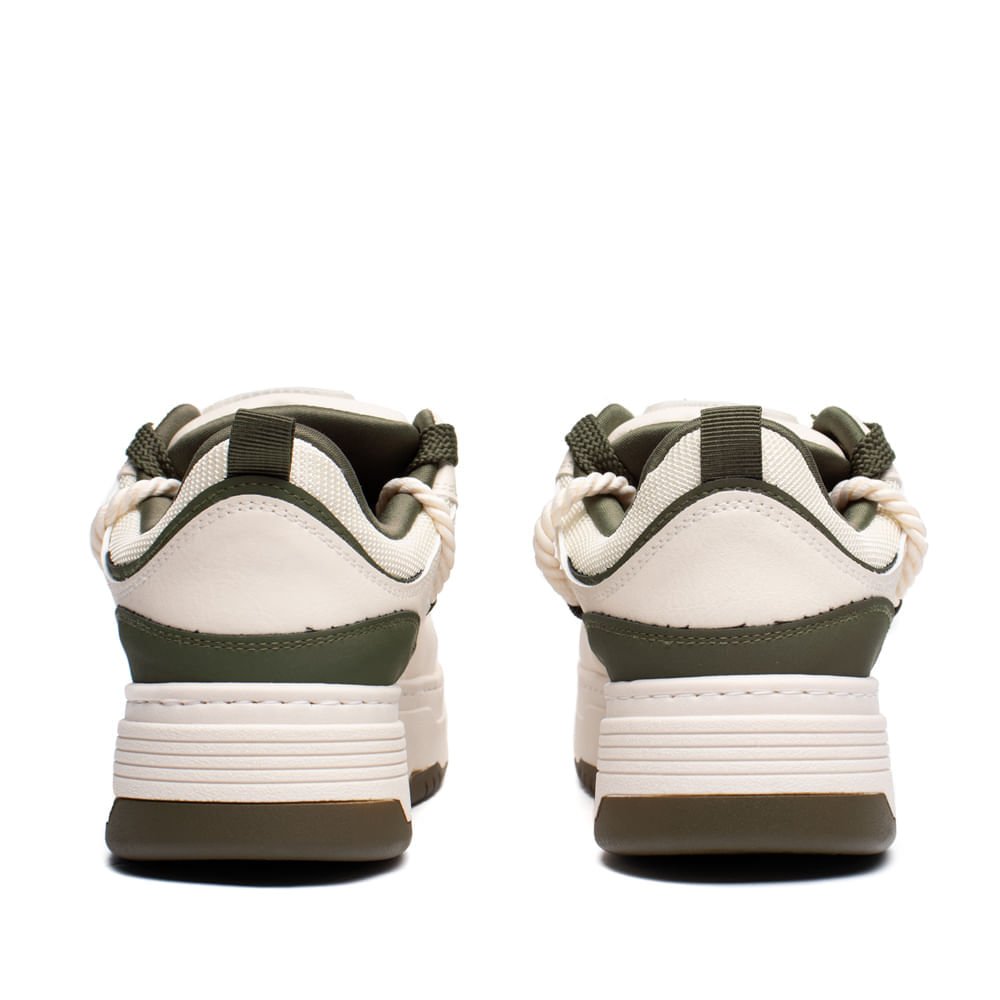 Tênis Feminino Via Marte Cadarço Duplo Off White/Verde Off White 3