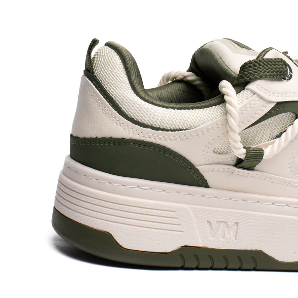 Tênis Feminino Via Marte Cadarço Duplo Off White/Verde Off White 6