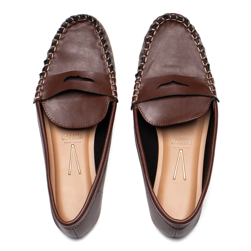 Mocassim Feminino Vizzano Marrom Marrom 4