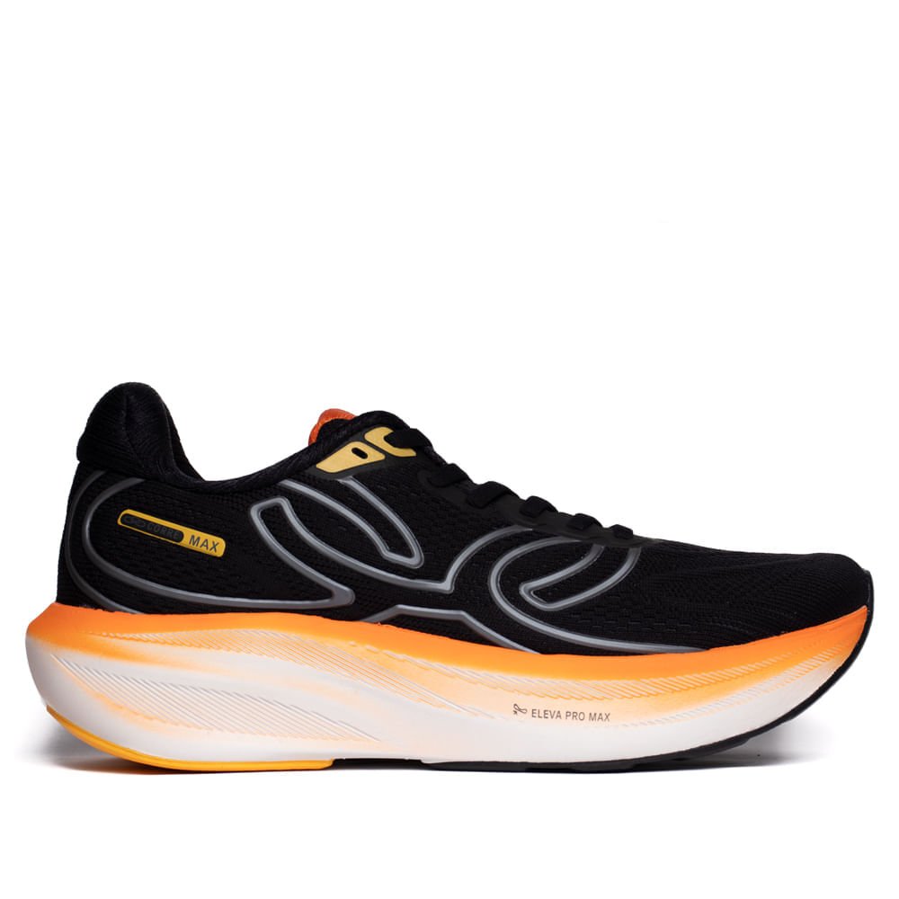 Tênis Masculino Olympikus Corre Max 365 Preto/Laranja