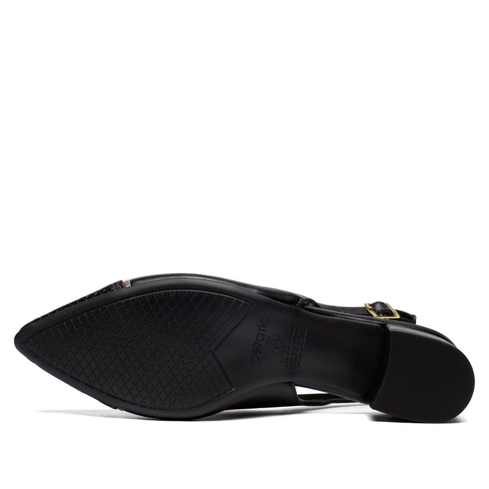 Sapato Feminino Beira Rio Bico Fino Napa Turim Preto Preto 2