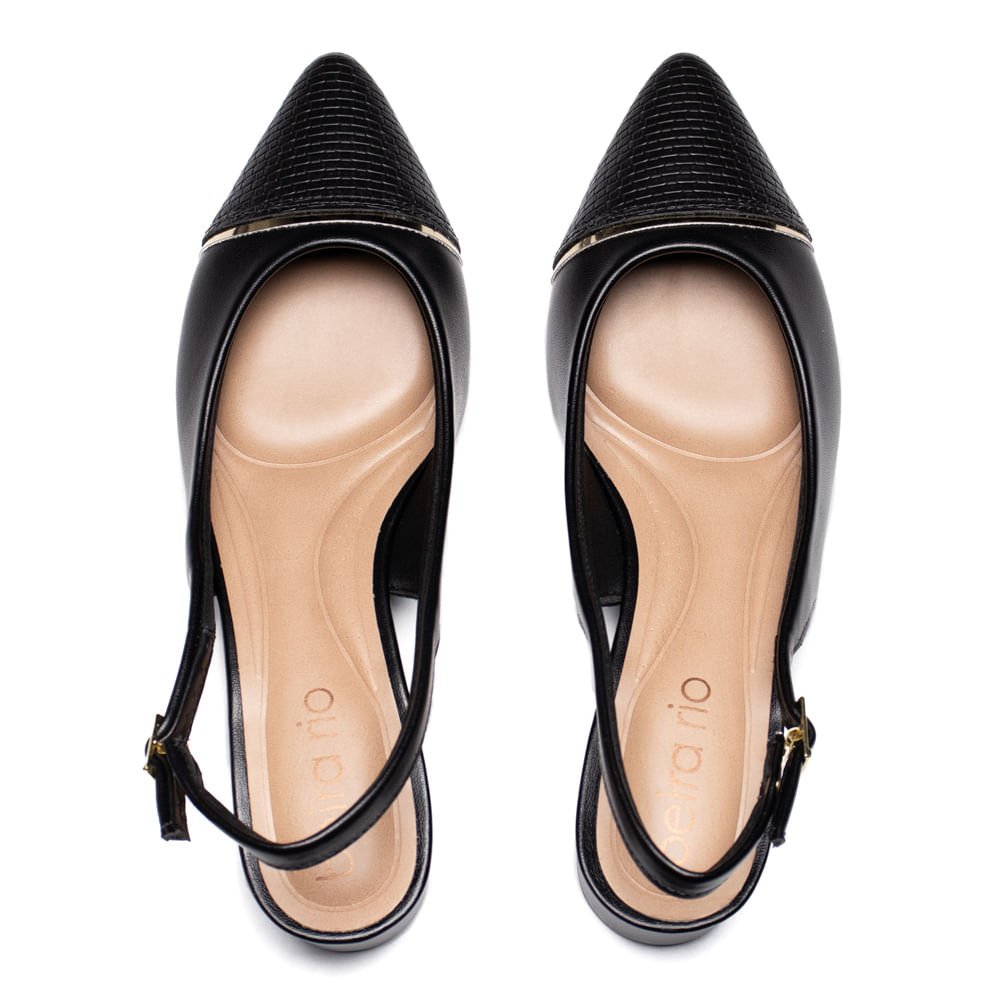 Sapato Feminino Beira Rio Bico Fino Napa Turim Preto Preto 4
