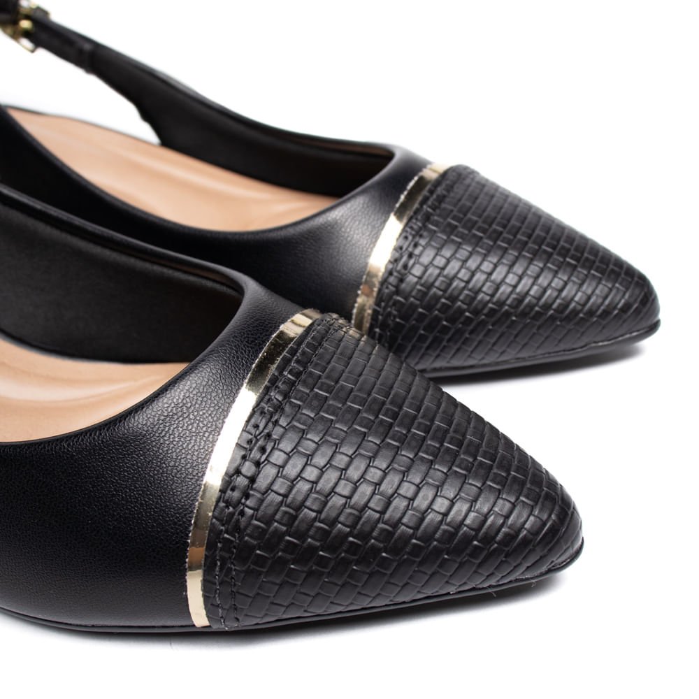 Sapato Feminino Beira Rio Bico Fino Napa Turim Preto Preto 5