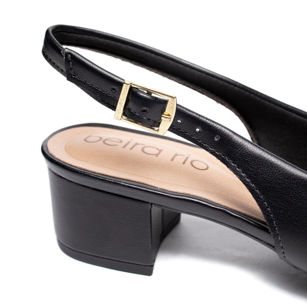 Sapato Feminino Beira Rio Bico Fino Napa Turim Preto Preto 6