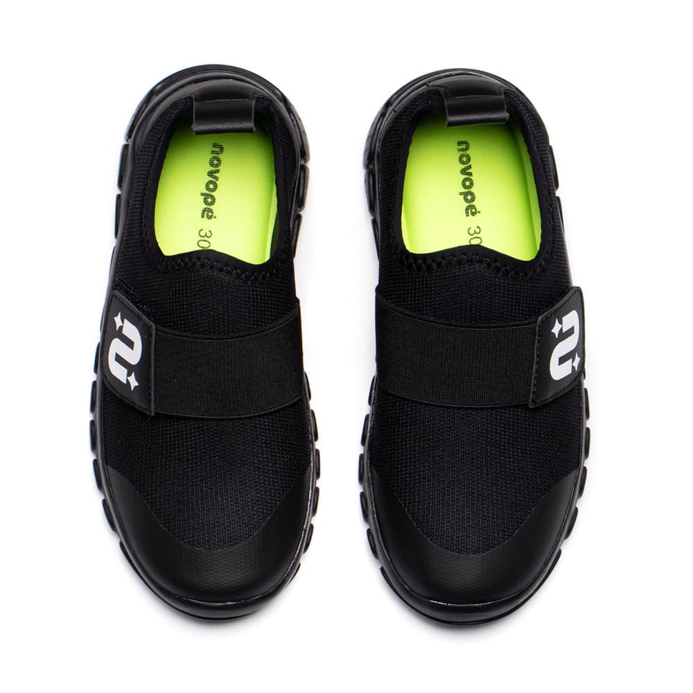 Tênis Infantil Novopé Soft Sport Calce Fácil Preto/Branco Preto 4