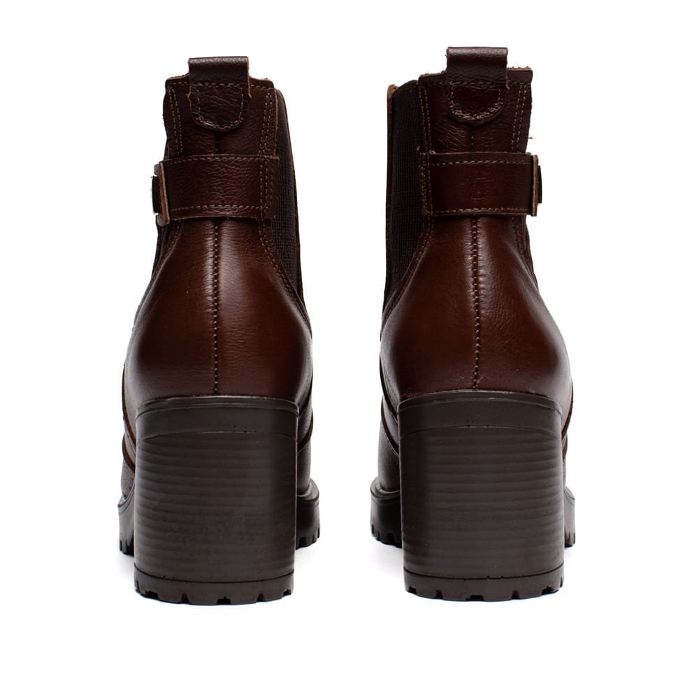 Bota Feminina Pegada Salto Bloco Elástico Marrom Marrom 3