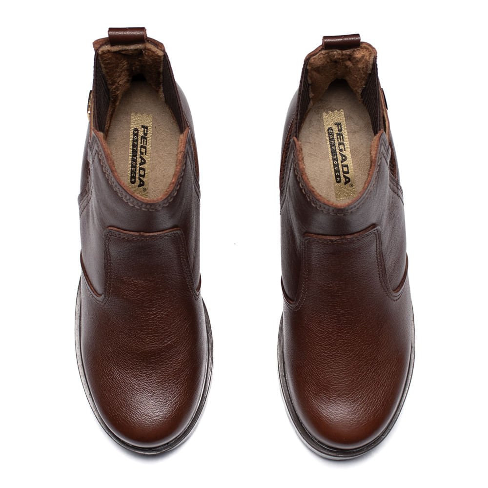 Bota Feminina Pegada Salto Bloco Elástico Marrom Marrom 4