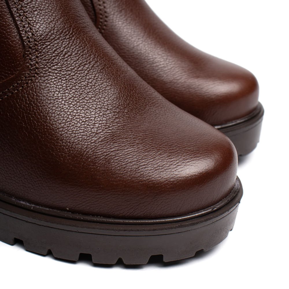 Bota Feminina Pegada Salto Bloco Elástico Marrom Marrom 5