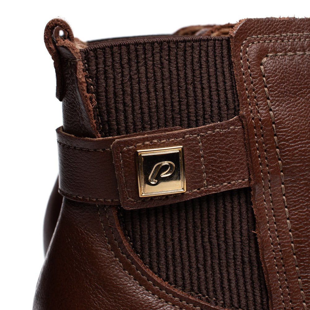 Bota Feminina Pegada Salto Bloco Elástico Marrom Marrom 6